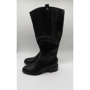 Life Stride Women's Black Knee-High Boots 8.5M Faux Leather Wide Calf NEW